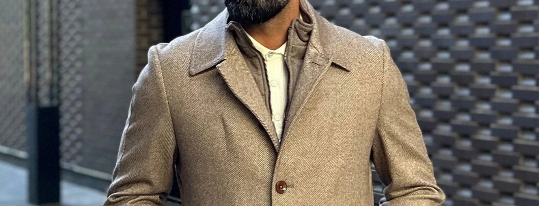 Textured men's overcoat