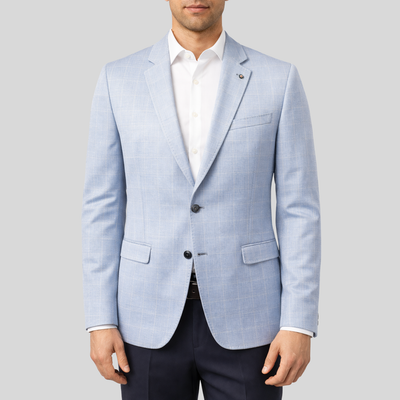 Light blue windowpane blazer