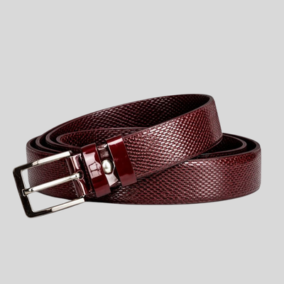 Burgundy woven leather belt